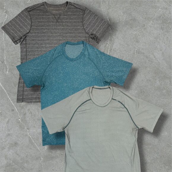 (3) Men's Lululemon Lightweight Vent Tech Active Shirts - Large - Picture 1 of 12